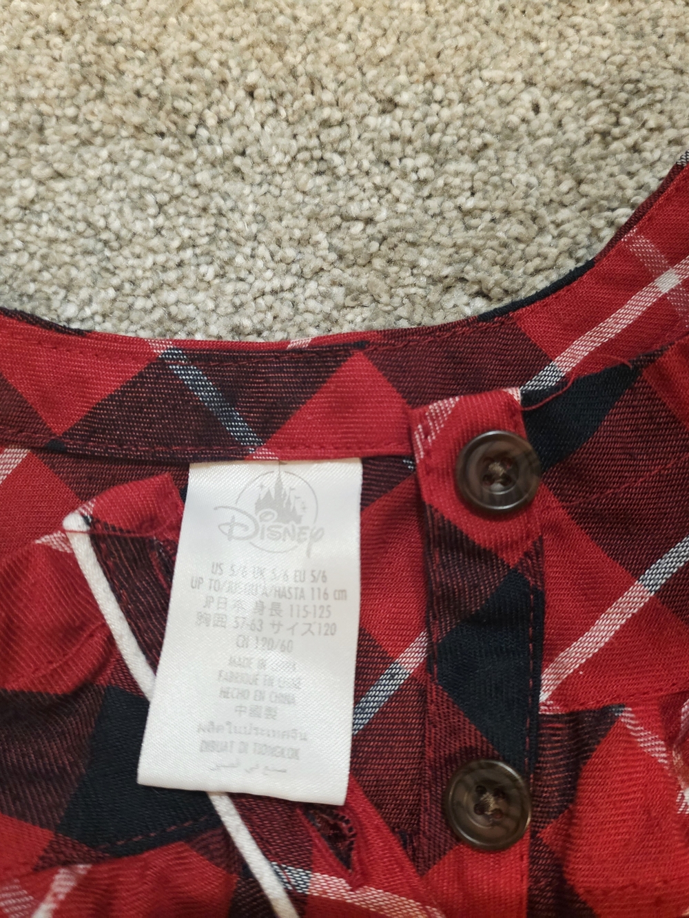 Disney Kids Red Plaid Minnie Mouse Nightgown - Picture 3 of 4